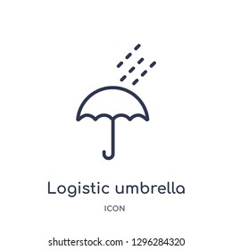 Linear logistic umbrella icon from Delivery and logistic outline collection. Thin line logistic umbrella icon vector isolated on white background. logistic umbrella trendy illustration