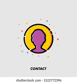 Linear Logo of Contact Smartphone Sign for Website Or Application Illustration Simple Flat Design Vector