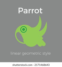 Lineares Logo im geometrischen Stil in grüner Farbe 