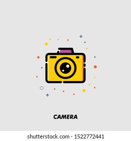 Linear Logo and Icon of Camera Sign for Website Or Application Illustration Simple Flat Design Vector