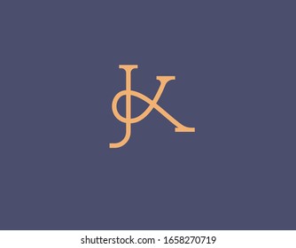 Linear logo letter K on a feulette background for your company typography
