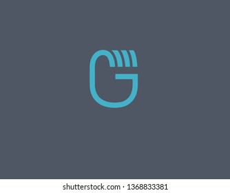 Linear logo typography letter G and hand for business company