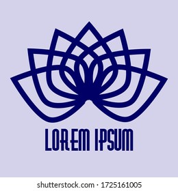 Linear lotus flower icon logo