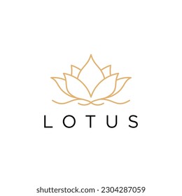 Icono de loto lineal. plantilla vectorial de logotipo de Lotus