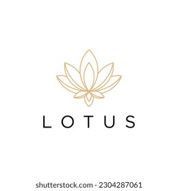 Icono de loto lineal. plantilla vectorial de logotipo de Lotus