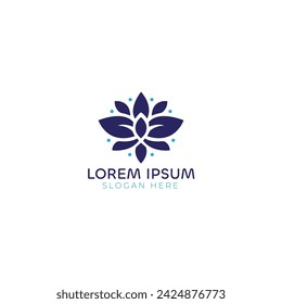Linear lotus icon. Lotus logo vector template design