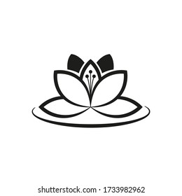 Linear lotus icon. Simple symbol for web design and mobile applications. Vector stock illustration.