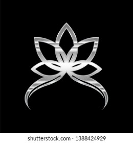 Linear lotus icon. Yoga center spa beauty salon luxury logo.flower symbol