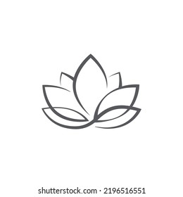 linear lotus logo templates. Vector floral linear lotus logo. Design lotus flower outline. Vector illustration. Lotus icon.