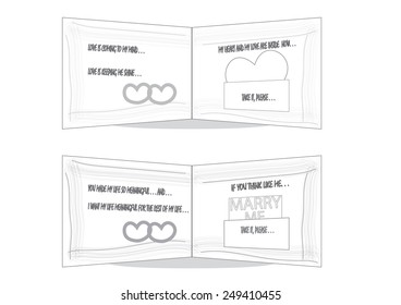 linear love greeting cards vector illustration set with different love messages