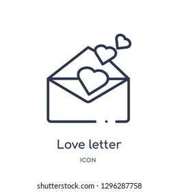 Linear love letter icon from Customer service outline collection. Thin line love letter icon vector isolated on white background. love letter trendy illustration