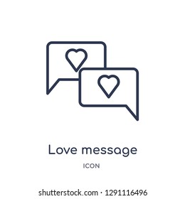 Linear love message icon from Birthday party outline collection. Thin line love message vector isolated on white background. love message trendy illustration