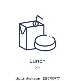 Linear lunch icon from Education outline collection. Thin line lunch icon vector isolated on white background. lunch trendy illustration