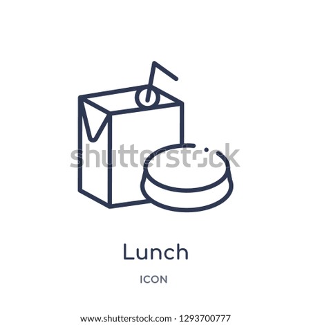 Linear lunch icon from Education outline collection. Thin line lunch icon vector isolated on white background. lunch trendy illustration