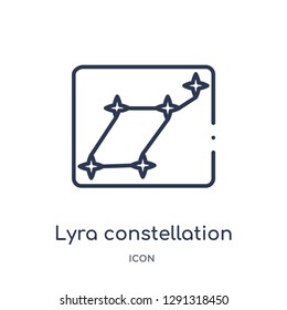 Linear lyra constellation icon from Astronomy outline collection. Thin line lyra constellation vector isolated on white background. 