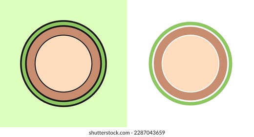 Linear macadamia nut icon, outline vector icon, linear icon, two color options