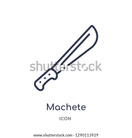 Linear machete icon from Cinema outline collection. Thin line machete vector isolated on white background. machete trendy illustration