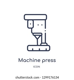 Linear machine press icon from Industry outline collection. Thin line machine press icon isolated on white background. machine press trendy illustration