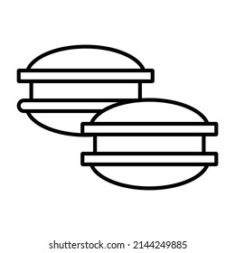 Icono de macrons lineales con fondo blanco 