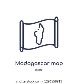 Linear madagascar map icon from Countrymaps outline collection. Thin line madagascar map icon vector isolated on white background. madagascar map trendy illustration
