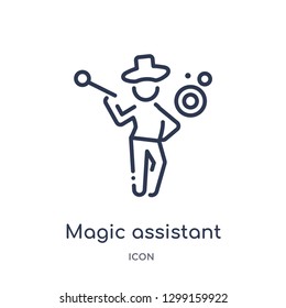 Linear magic assistant icon from Magic outline collection. Thin line magic assistant icon isolated on white background. magic assistant trendy illustration