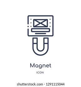 Linear magnet icon from Blogger and influencer outline collection. Thin line magnet vector isolated on white background. magnet trendy illustration