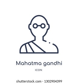 Linear mahatma gandhi icon from India outline collection. Thin line mahatma gandhi icon isolated on white background. mahatma gandhi trendy illustration