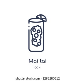 Linear mai tai icon from Drinks outline collection. Thin line mai tai icon vector isolated on white background. mai tai trendy illustration