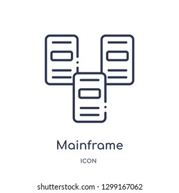 Linear mainframe icon from Networking outline collection. Thin line mainframe icon isolated on white background. mainframe trendy illustration