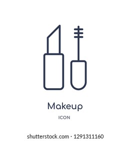 Linear makeup icon from Birthday party outline collection. Thin line makeup vector isolated on white background. 