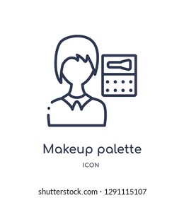 Linear makeup palette icon from Blogger and influencer outline collection. Thin line makeup palette vector isolated on white background. makeup palette trendy illustration