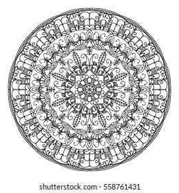 Linear mandala black on white