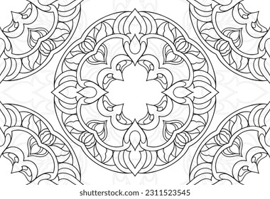 elemento decorativo de manala lineal composición ornamental adorno de elementos de fondo para textiles