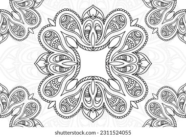 linear mandala decorative element ornamental composition ornament element background print for textiles