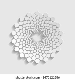 Linear mandala sign. Paper style icon. Illustration.