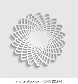 Linear mandala sign. Paper style icon. Illustration.