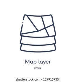 Linear Map Layer Icon From Maps And Locations Outline Collection. Thin Line Map Layer Icon Isolated On White Background. Map Layer Trendy Illustration