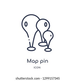Linear map pin icon from Maps and locations outline collection. Thin line map pin icon isolated on white background. map pin trendy illustration