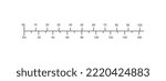 Linear map scale with kilometers and miles ratio. Distance measurement chart for mapwork calculation, navigation, travel. Cartography graphic element isolated on white background. Vector illustration