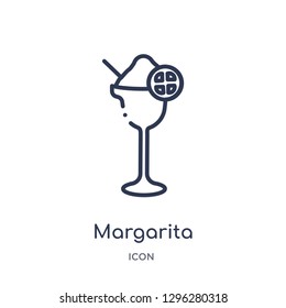 Linear margarita icon from Drinks outline collection. Thin line margarita icon vector isolated on white background. margarita trendy illustration