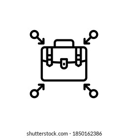 Icono de Enfoque de mercado lineal en vector. Logotipo