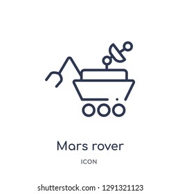 Linear mars rover icon from Astronomy outline collection. Thin line mars rover vector isolated on white background. 