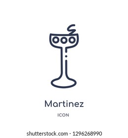 Linear martinez icon from Drinks outline collection. Thin line martinez icon vector isolated on white background. martinez trendy illustration