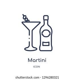 Linear martini icon from Drinks outline collection. Thin line martini icon vector isolated on white background. martini trendy illustration