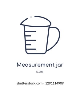 Linear measurement jar icon from Bistro and restaurant outline collection. Thin line measurement jar vector isolated on white background. measurement jar trendy illustration