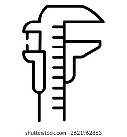Linear Measurement Tool with Scale vector Icon design