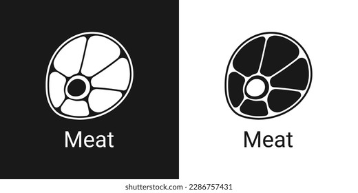 Linear meat icon, outline vector sign, linear icon, isolated on white background. Logo illustration