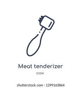 Linear meat tenderizer icon from Kitchen outline collection. Thin line meat tenderizer icon isolated on white background. meat tenderizer trendy illustration