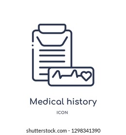 Linear medical history icon from Medical outline collection. Thin line medical history icon isolated on white background. medical history trendy illustration