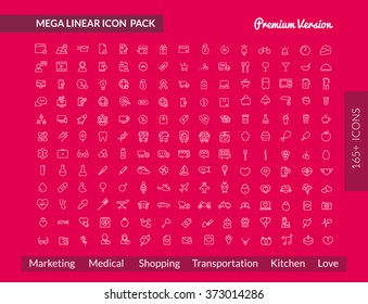 Linear Mega pack outline web icons set 1